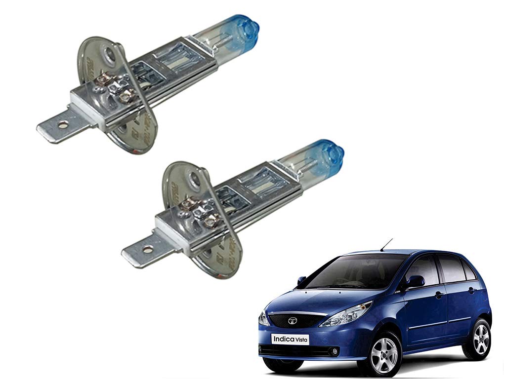 Auto Pearl -Sapphire Series H1 Cool Blue Halogen Head Light Bulb (100 W, 12 V, 2 Bulbs) Compatible with-Vista