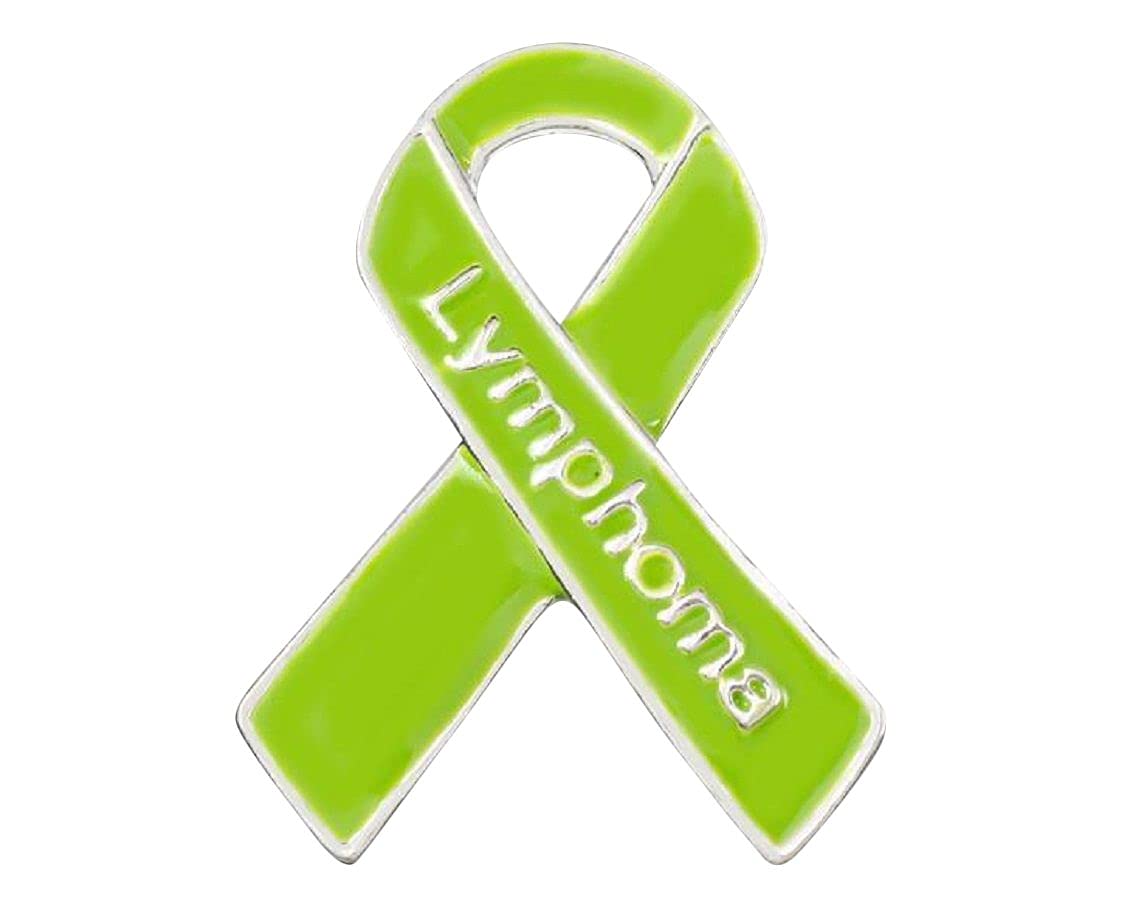 Lime Green Ribbon Shaped Pins – Lymphoma Awareness Lime Green Ribbon Pins For Fundraising, Support Groups and More!