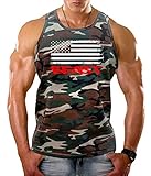 Interstate Apparel Inc Men's Beast American Flag TV55 Camo Tank Top X-Large Camo