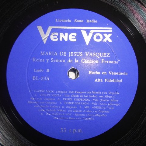 Miniatura 6 de Maria De Jesus Vasquez  Reina Y Señora De La Cancion Peruana (Vene Vox  Vinyl)