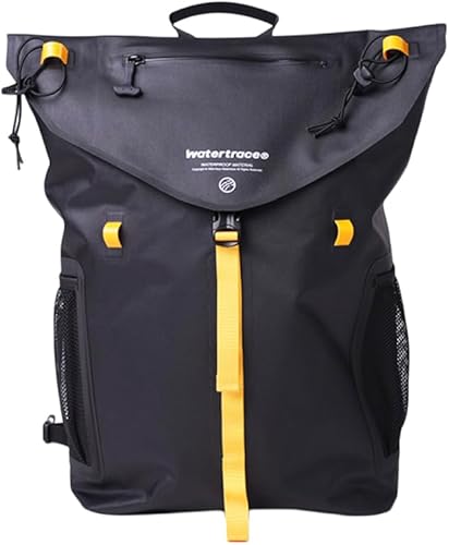 Mochila impermeable, bolsa seca para actividades acuáticas, canotaje, kayak, paddle boarding, NegroAmarillo, Impermeable
