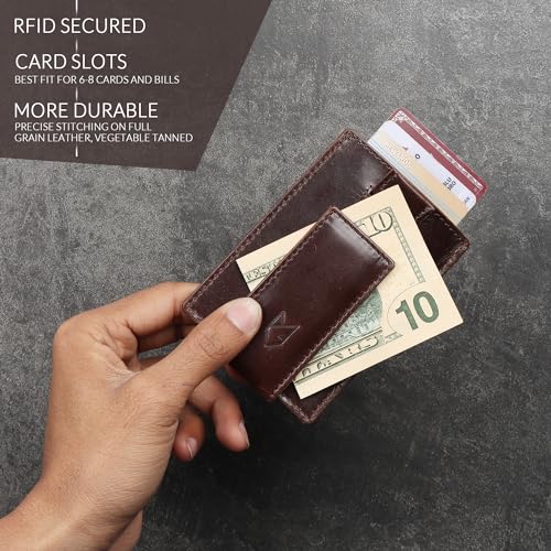 Portefeuille en cuir Hunter Marron café haut de gamme - 2