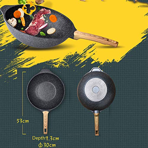 Wok antiadherente con tapa transparente 30 cm miniatura 3