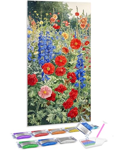 Decoración DIY para el hogar: kit Jumpdot 5D de pintura con diamantes de flores rojas