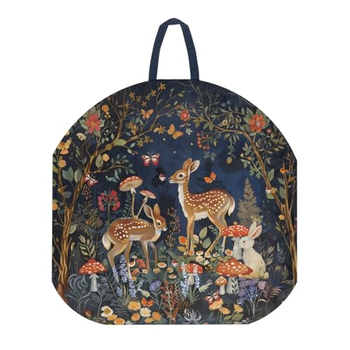 Txsniver Baby Lounger Pillow Case Removable Newborn Lounger Cover Soft Infant Lounger Cover Comfortable Baby Pillow Cover Cute Decor, 25.6 x 24 Inch, Deer Rabbit Butterfly Mushroom Floral Bush