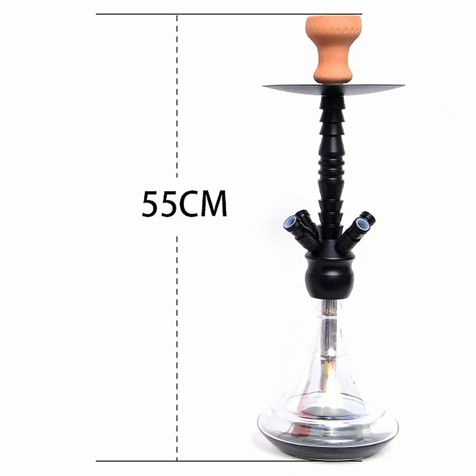 Kit De Cachimba De Lujo De 21 Pulgadas, 4 Mangueras, Kit De Cachimba, Kit De Cachimba De Aluminio, Con Base De Vidrio Estable Para Cachimba Para Una Fácil Instalació black