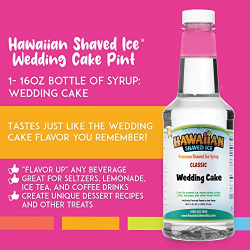 Hawaiian Shaved Ice Syrup, Wedding Cake, Pint #TOP1
