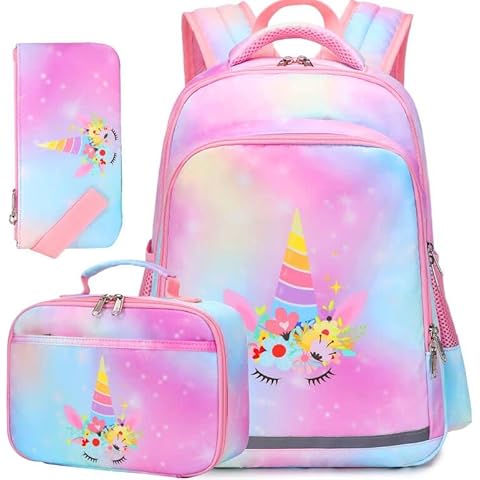 Vanwilit Unicorn School Backpack Set Cover