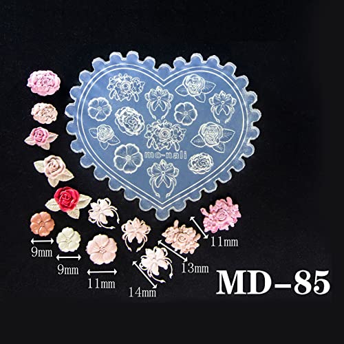 Molde de silicona para uñas con diseño de flor 3D miniatura 6