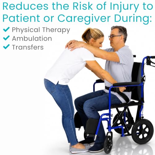 Image of Vive Gait Belt with Handles - Patient Transfer Belt w 7 Padded Handles