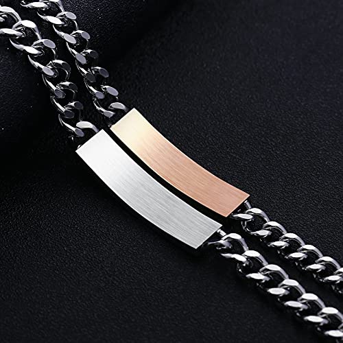 Aienid Matching Bracelets for Couples,Matching Necklace Set for Women Men Love Heart Pendant Necklaces Couple Gift4