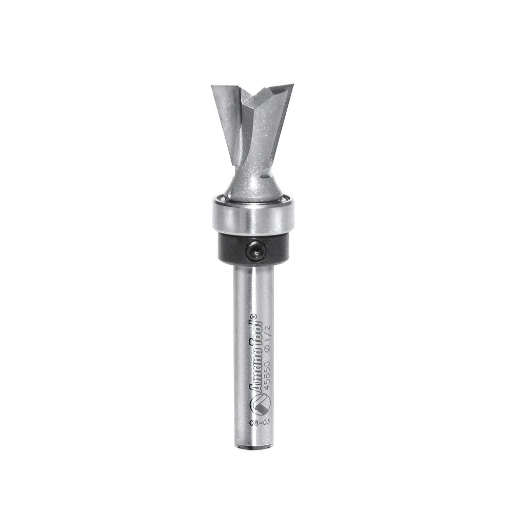 Amana Tool - 45850 Carbide Tipped Dovetail 14 Deg x 1/2 Dia x 1/2 x 1/4" Shank with Up