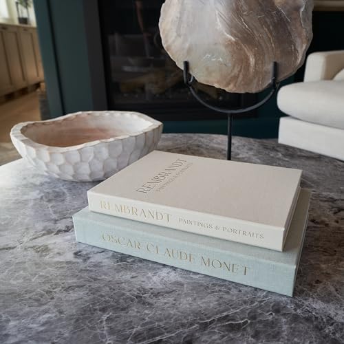 ZICOTO Lot de 2 beaux livres décoratifs en lin, faux livres esthétiques pour décoration d'intérieur moderne sur table basse, bibliothèque ou cheminée, boîte à souvenirs, rangement pour photos – vue 5