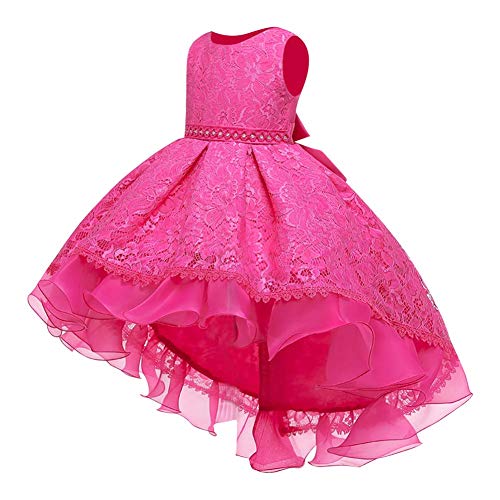 Flower Girls Vintage Overlay Lace Beaded Rhinestone Wedding Tulle Dresses Maxi High Low Gown Dance Tutus2