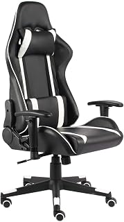 Silla Gaming giratoria PVC Blanco Silla para Pc Gamer Silla Gaming Ergonomica