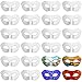 Leyndo 24 Pack Paper Mache Art Masks Half Face White Craft Masks DIY Blank Masks Mardi Gras Cosplay Party Masquerade Mask (Modern Style)