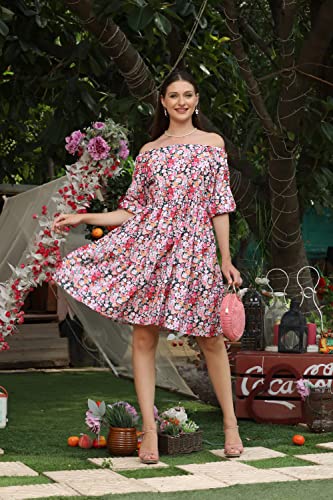 Image of DHRUVI Trendz Women's Dress | One Piece Dress for Women | Standard Length Dresses for Women | Trendi Dress for Women | Dress