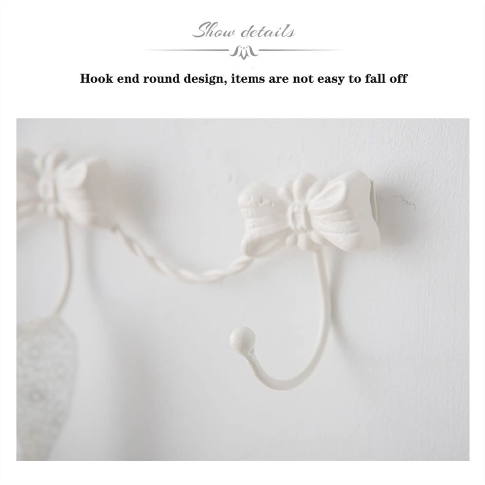 GLigeT Wand Garderobenleiste Wandmontierter Kleiderregal, Eingangskleiderbügel, weißer und rosa Wandhaken kreativer Wandbügel Haken, Leichter Luxus-Wandhaken Wandgarderoben(White)