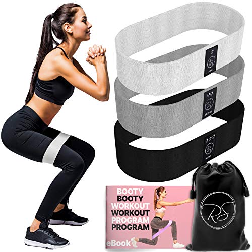 Fabric Resistance Booty Bands for Women - Resistance Bands Set of 3, Cloth Glute Bands for Workout, Leg Resistance Bands for Women Butt and Legs, Squat Bands, Booty Workout Equipment