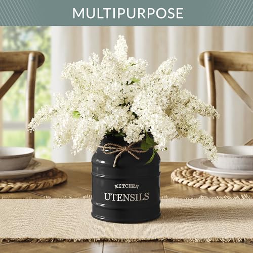 Barnyard-Designs-Ceramic-Farmhouse-Utensil-Holder-for-Kitchen-Counter-Large-Rustic-Utensil-Crock-Countertop-Cooking-Tool-Spatula-Organizer-675-Black Barnyard Designs Ceramic Farmhouse Utensil Holder for Kitchen Counter Large Rustic Utensil Crock Countertop Cooking Tool Spatula Organizer 675 Black