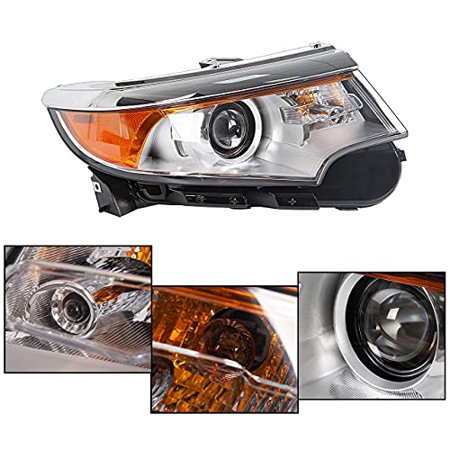 Headlamp Headlight Assembly Compatible with 2011-2014 Ford Edge Replacement for BT4Z-13008-A Super Bright (Front Right Hand Passenger Side)