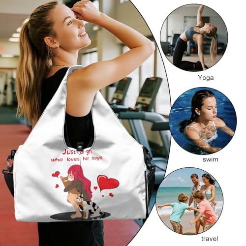 Gym Bags for Women Cat Gym Bags with Shoe Compartment, Yoga Mat Carrier, Double Zipper Mini Gym Bag for Running Swimming Pilates3