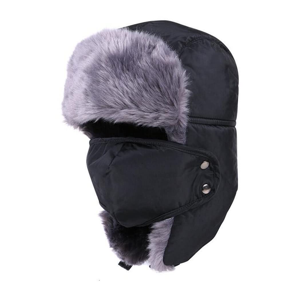 FENOKD Winter Hat Keep Warm Unisex Trapper Aviator Trooper Earflap Ski Bomber Faux Hats (Argento 6 7/8)?Argento-6 7/8