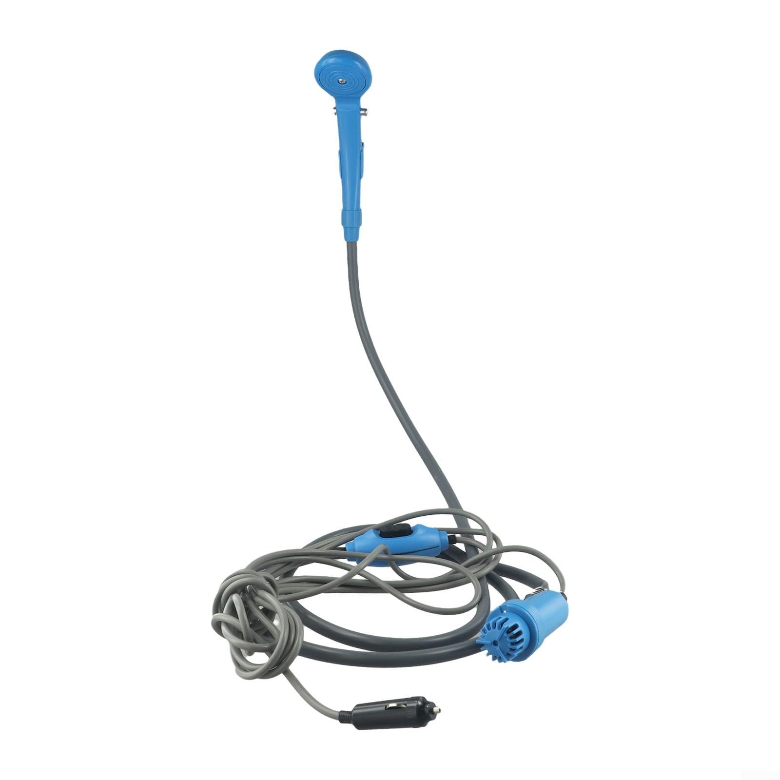 12V Portable Camping Shower for Car, Electric Travel Shower with 2.5L/Min Flow Rate, 2m Hose & 4m Cable, Compact DC Vehicle Shower for Outdoor Use