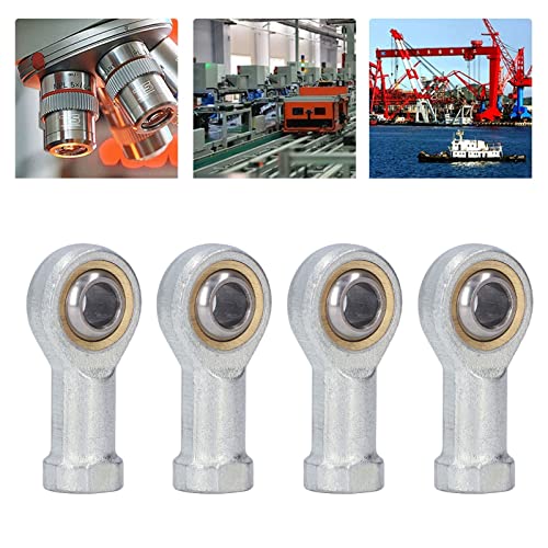 SI10T K Rod End Bearing, 4PCS Metric Female Thread Right Hand Spherical Joint Bearing, Bore Self Lubricating, Self Aligning, 10mm / 0.39in