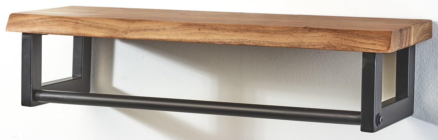 Kobolo Garderobe Wandregal Wandgarderobe aus Metall und Holz
