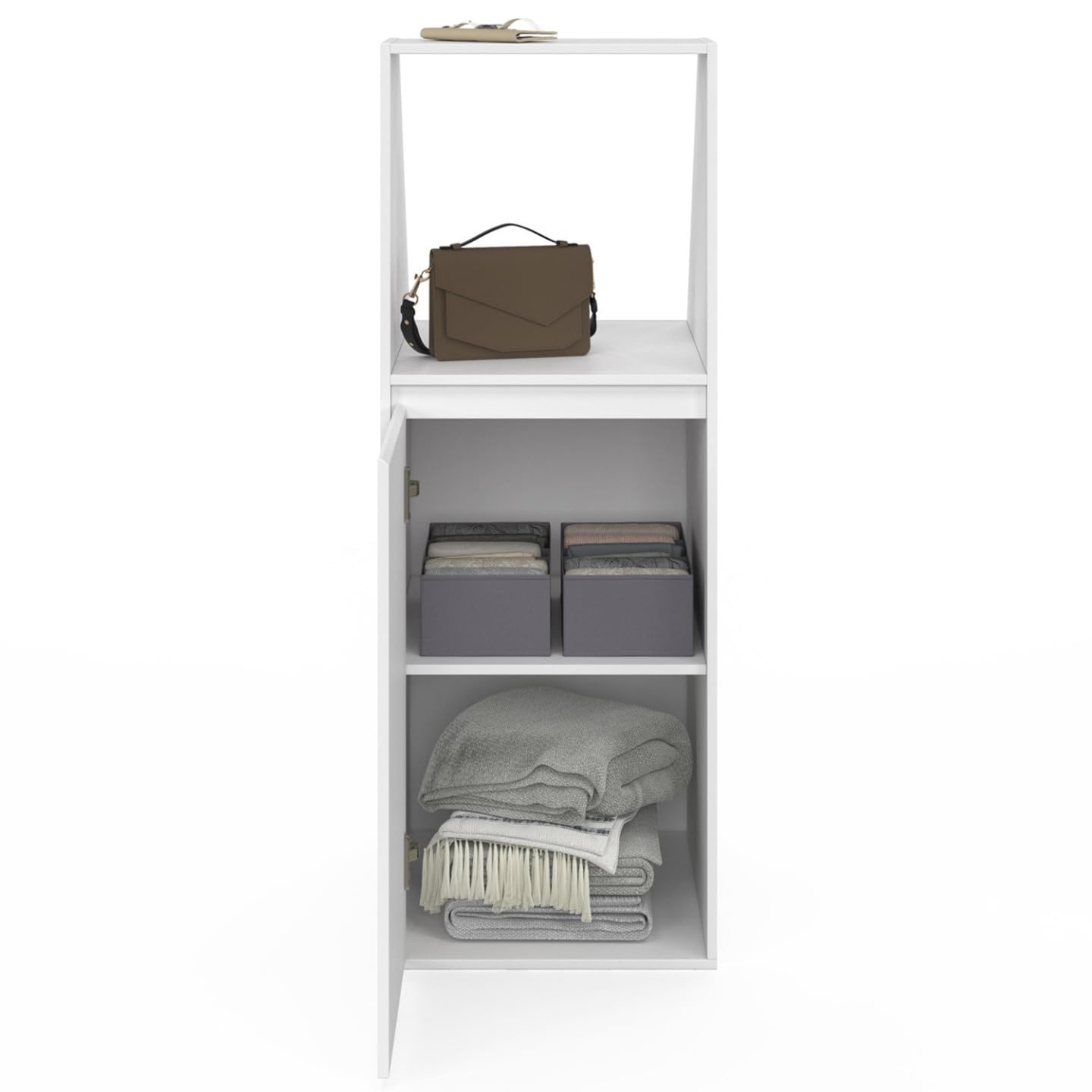IDMarket - Armoire sous Pente 1 Porte et 1 Niche TOMI 40 x 50 x 110/70 cm Blanc