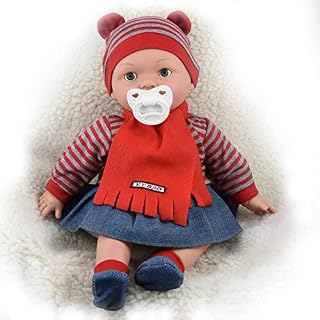 The Magic Toy Shop Bibi Doll - 16" Realistic Lifelike Sleeping Soft Bodied Baby Dolls with Freckles & Sounds (Girl Doll)