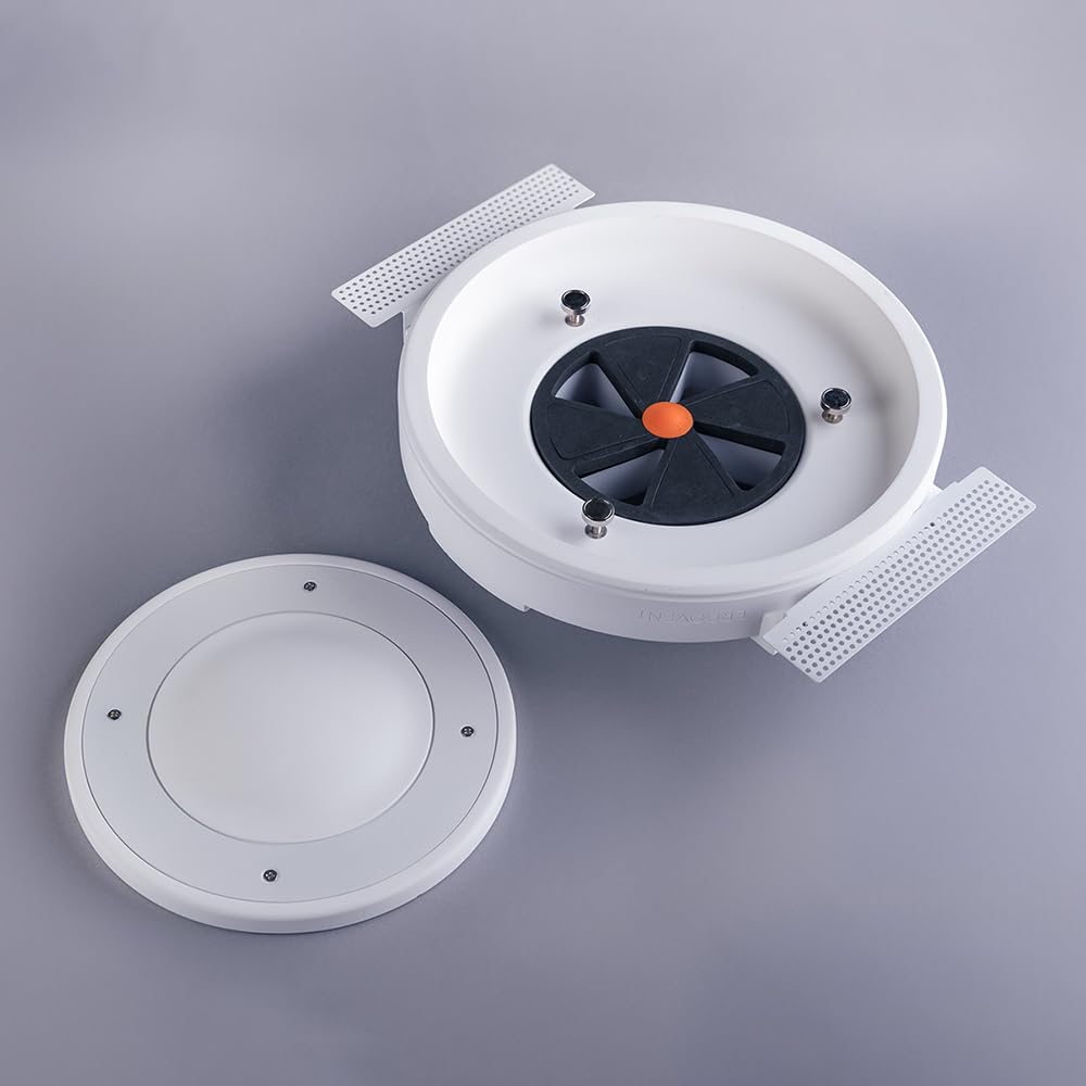 RONDO-150 - Rahmenlose Runder Lüftungsauslass - Tellerventil 150 mm mit Magnet - Lackierbarer Diffusor 6" - Fast Unauffällig, Modernes Design und Leicht an die Inneneinrichtung Anpassbar
