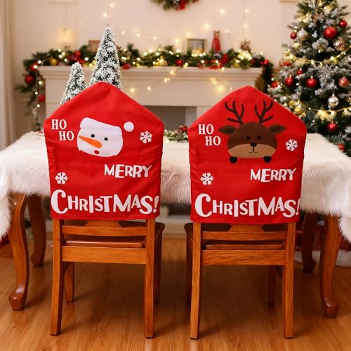Housse de chaise de Noël pour repas de famille et décoration de table chaleureuse - 5