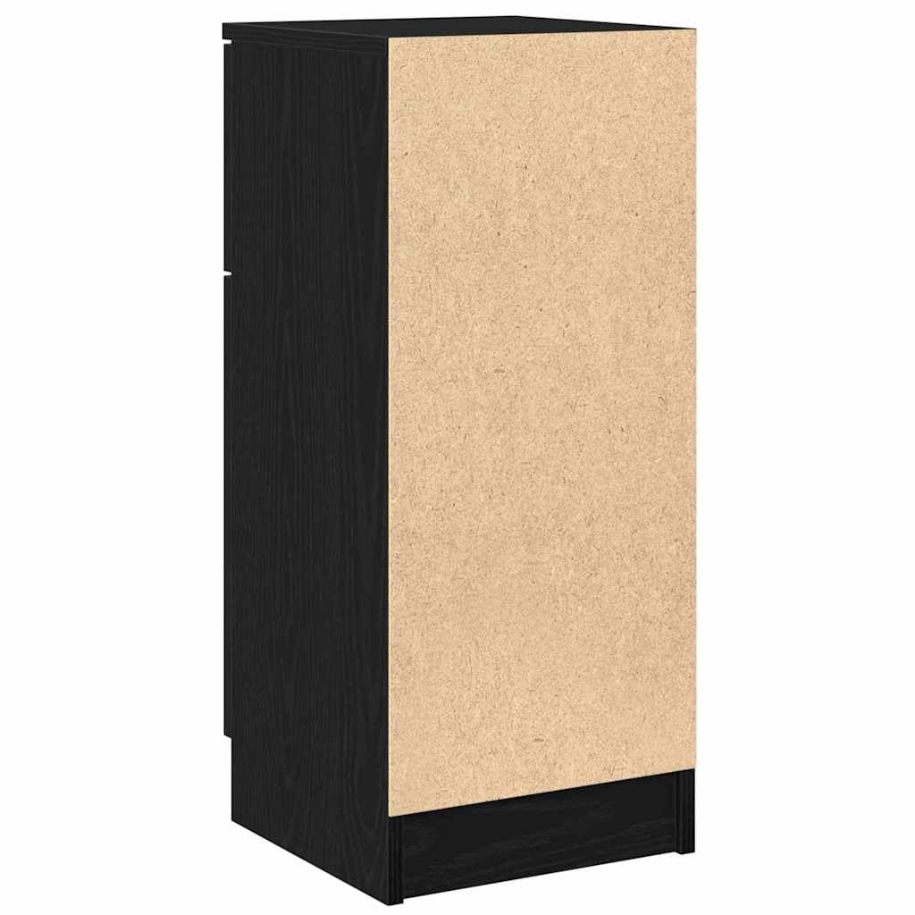 Aparador moderno para almacenamiento y decoración, aparador estable con gran espacio de almacenamiento, con dos compartimentos y cajón de madera de roble negro