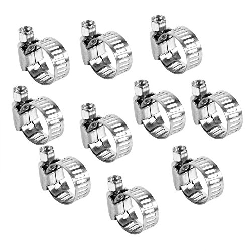 Generic 10 Pcs Worm Clips 3/8-1/2, Adjustable Stainless Steel Drive Hose Clamps, Easy to Tighten, Wide Adjustable Range, Made of Stainless Steel, Smooth Inside, Genericgbvmxd1otz