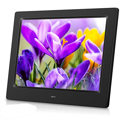 MRQ 8 Inch Digital Photo Frame, Picture Frame with HD IPS Screen 180° Degree Wide Viewing Angle with Remote Control, Support Video/Photo/Music Playing, with USB SD Slot