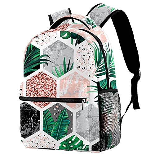 Sac à dos voyage campus motif géométrique porte-bouteille ados