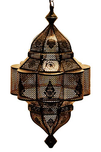 Orientalische Lampe Pendelleuchte Schwarz Enes 60cm E27 Lampenfassung | Marokkanische Design Hängeleuchte Leuchte aus… – Bild 7