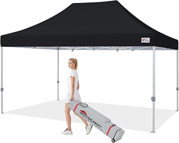 MASTERCANOPY Pop Up Canopy Tent Commercial Grade 10x15 Instant Shelter Black