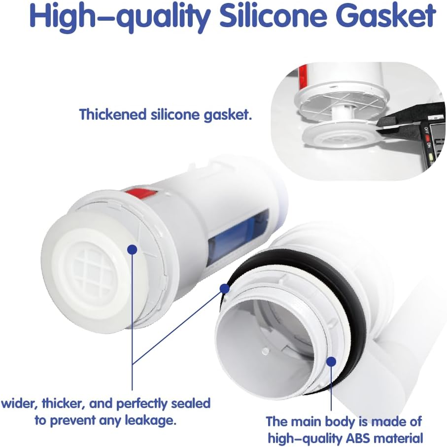 2-Inch Toilet Tank Replacement Kit with Dual Flush Valve - Easy Installation, Leak-Free Seal for Most 2-Piece Toilets