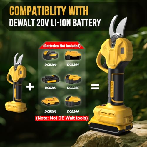 Image of 2 IN 1 Electric Pruning Shears Cordless with Pole for Dewalt 20V MAX Battery, 1.2 inch Cutting Diameter, 14Ft Reach, Brushless Motor Branch Cutter - for Gardening & Tree Trimming (No Battery)