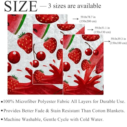 Couverture microfibre de qualité supérieure avec motif fraise