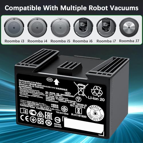 Image of 2800mAh ABL-D2 Battery Replacement for Roomba j7 j7+ i7 i7+ i8 i8+ i3 i3+ e5 e6 i4 i4+ i5 i5+ i6 i6+ j5 j5+ Series Compatible with ABL-D2 ABL-D2A ABL-D1 40.32Wh
