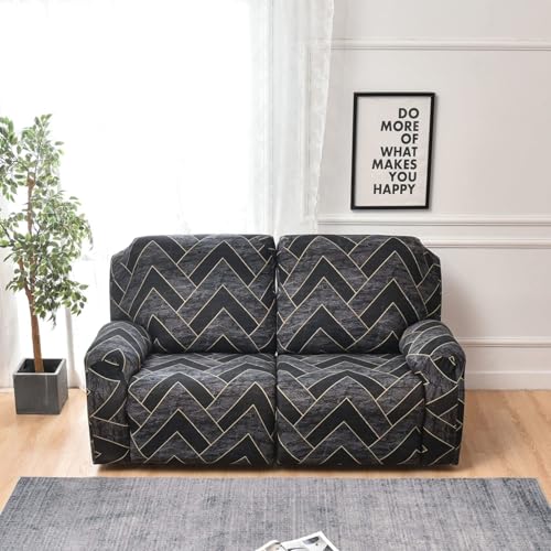 Funda para sillón reclinable de 2 plazas elástica protector para sala de estar con estampado 3
