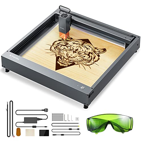 Makeblock xTool D1 Laser Engraver, 60W DIY CNC Laser Cutter and Engraver Machine, 10W Eye Protection Compressed Spot, 9600mm min Diode Laser Engraving for Metal Wood Stone Glass Leather(432x406mm)