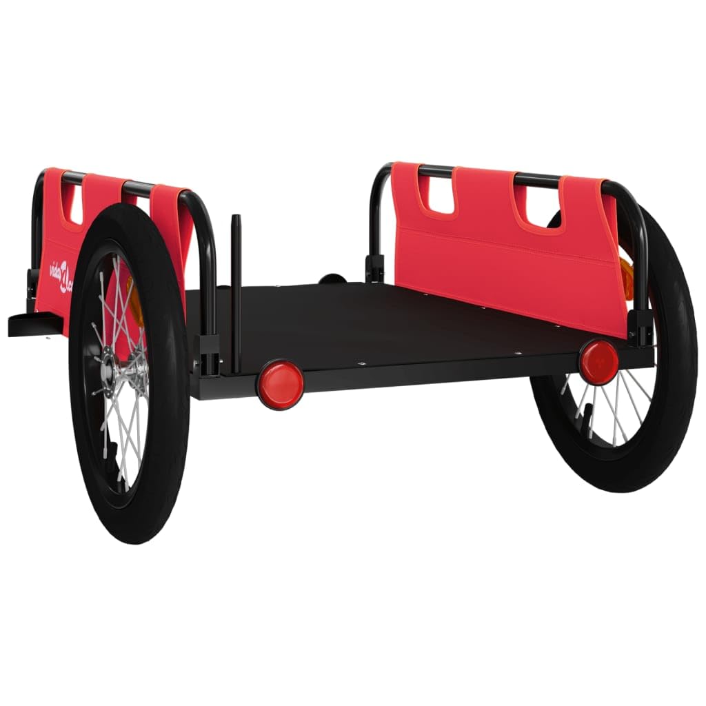 Remolque de bicicleta azul de tela Oxford y hierro con recubrimiento en polvo x x capacidad de carga con acoplamiento, barra de tracción y reflectores para equipaje, compras y actividades al