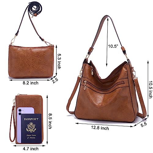 Image of Women Large Crossbody Bags Ladies Satchel Shoulder Handbags Purse and Wallet Set for Women Totes Hobo Purses