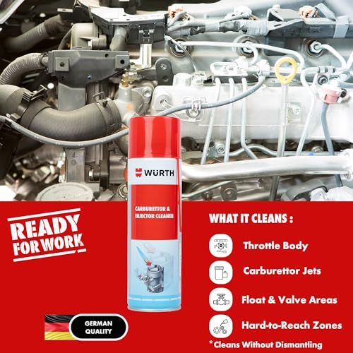 Image of Wuerth Carburettor & Injection Cleaner - 500ml | Throttle Body, Carburettor, Injector & Fuel System Cleaner Spray | German Engineered | Removes Carbon, Deposits & Oxidation