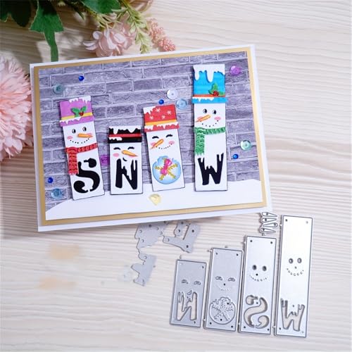 Snowman Die Cuts for Card Making Christmas Stamps Cutting Dies for DIY Paper Scrapbooking Crafts Embossing Decorations